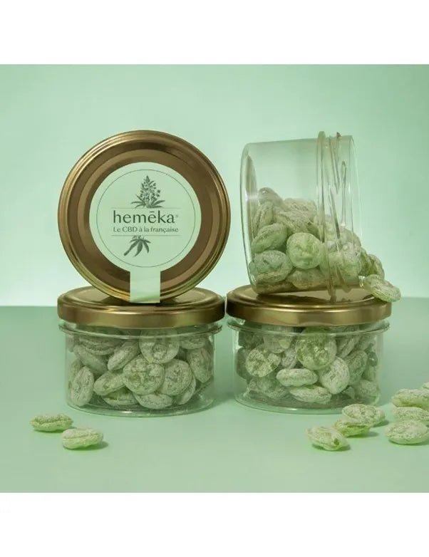 Bonbons au CBD hemēka: Pastilles Verveine & CBD 10 mg 🍬🌿 - La Maison Du Canab