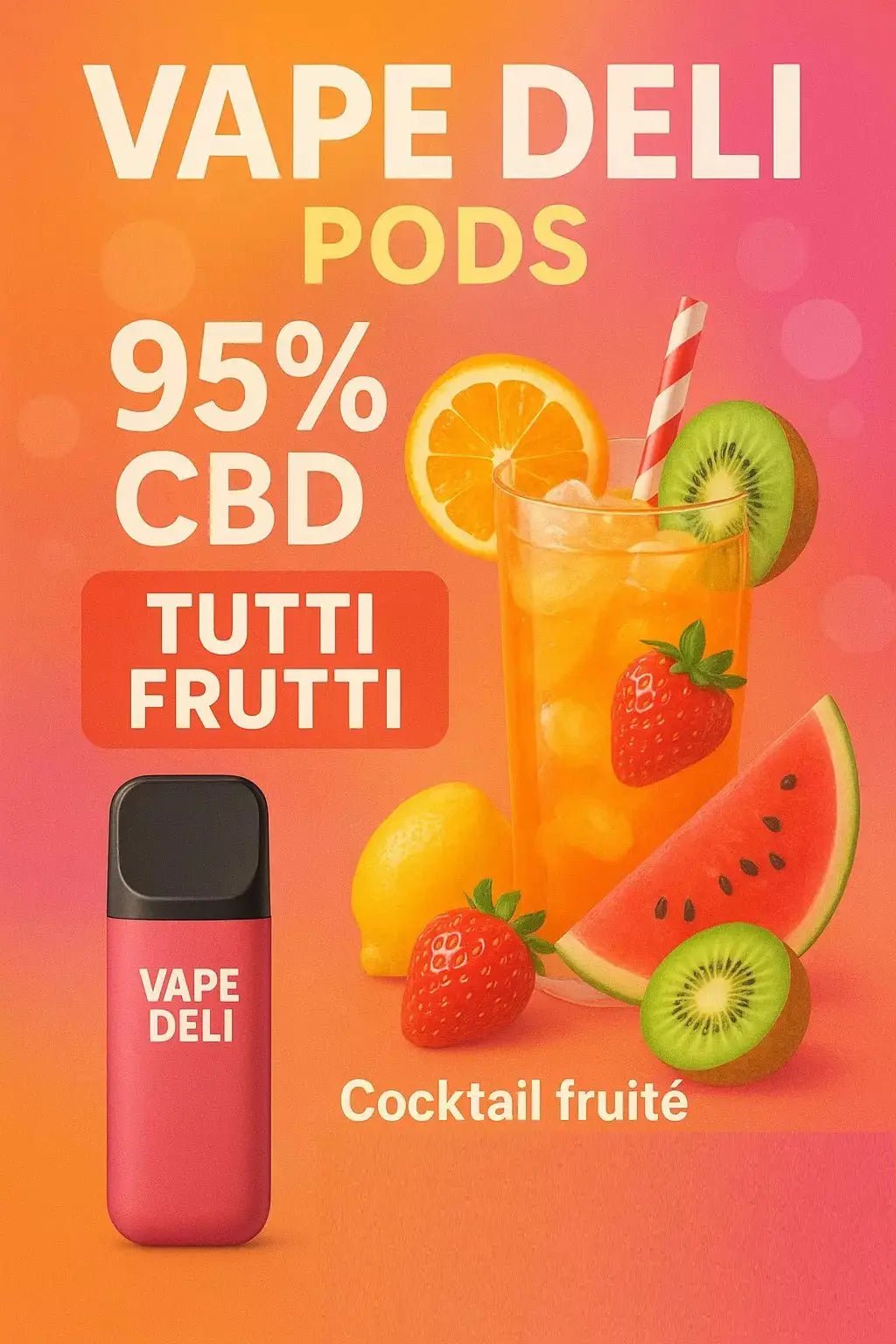 Vape CBD Tutti Fruiti 95% CBD 🌈💨 - La Maison Du Canab